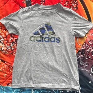 Adidas Kids Camo Logo Gray Tee